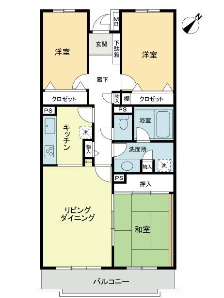 Floor plan. 3LDK, Price 12.8 million yen, Occupied area 80.19 sq m , Balcony area 8.11 sq m 3LDK