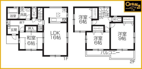 Floor plan. 22.5 million yen, 4LDK, Land area 196.96 sq m , Building area 105.15 sq m