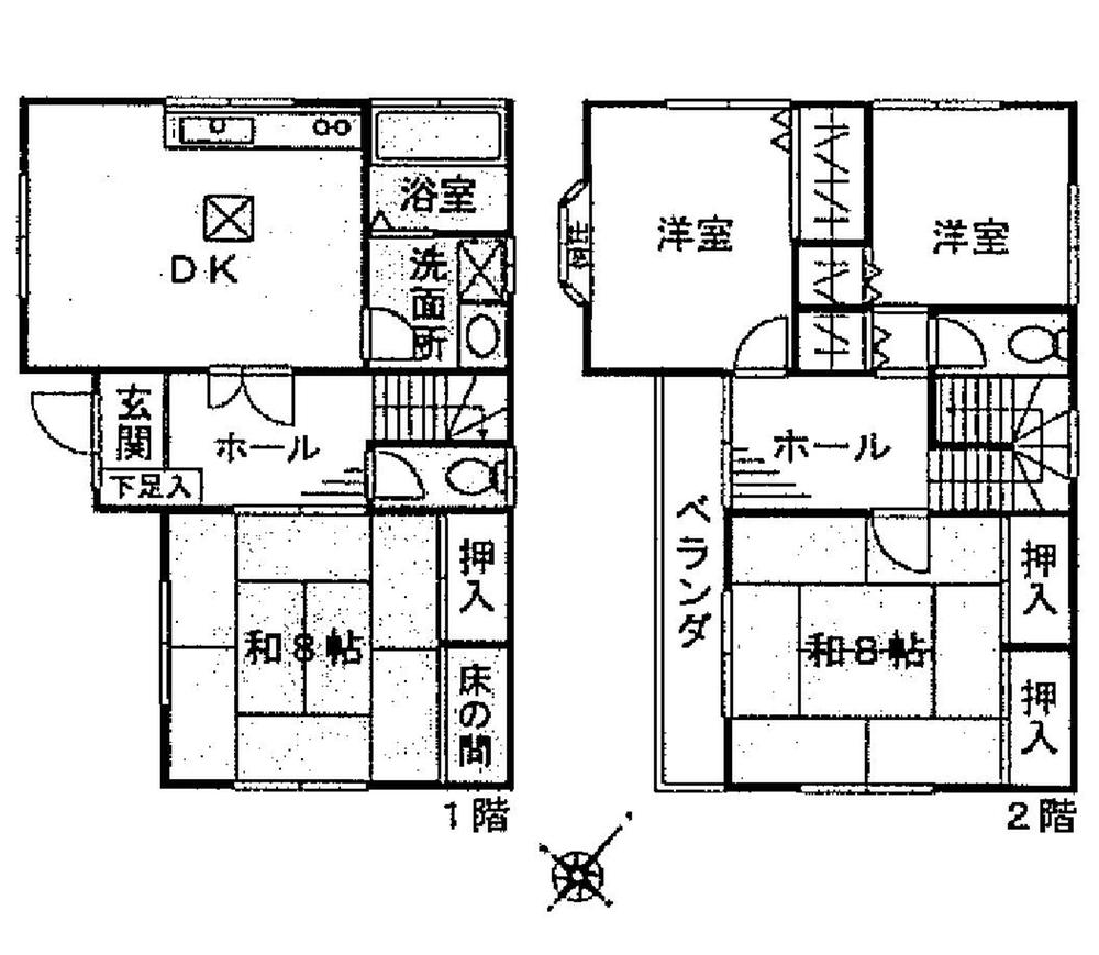 Floor plan. 12.5 million yen, 4DK, Land area 112.6 sq m , Building area 97.7 sq m