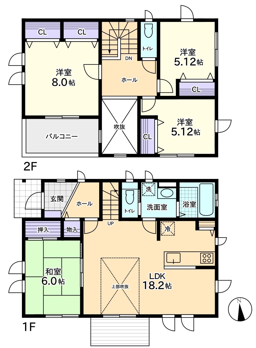 Floor plan. 29,800,000 yen, 4LDK, Land area 205.53 sq m , Building area 102.68 sq m