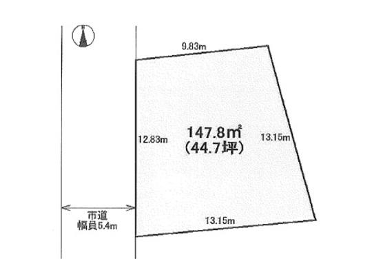 Compartment figure. Land price 13.5 million yen, Land area 147.8 sq m compartment view