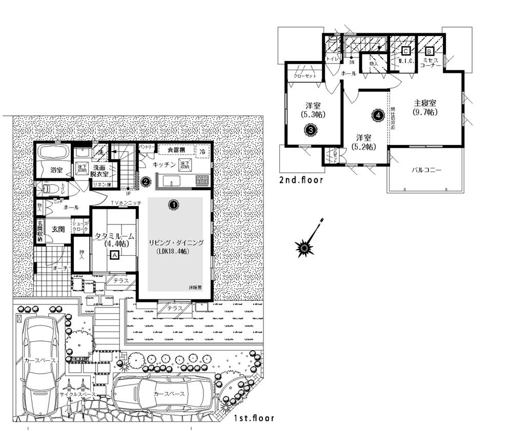 Floor plan. (1 Building), Price 34,900,000 yen, 2LDK, Land area 180.91 sq m , Building area 103.5 sq m