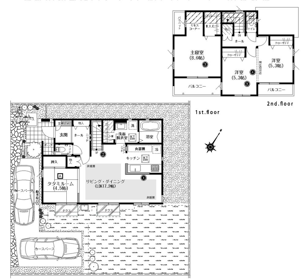Floor plan. (102 Building), Price 32,600,000 yen, 2LDK, Land area 180.68 sq m , Building area 104.84 sq m