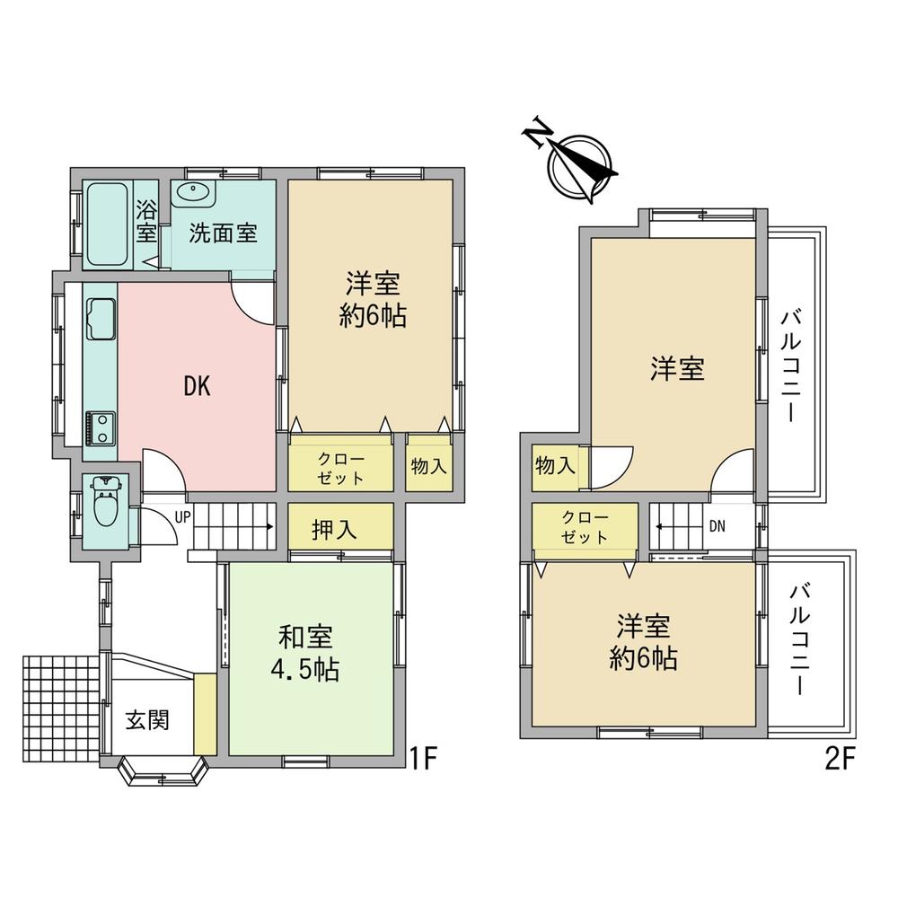 Floor plan. 9.8 million yen, 4DK, Land area 125.53 sq m , Building area 68.48 sq m