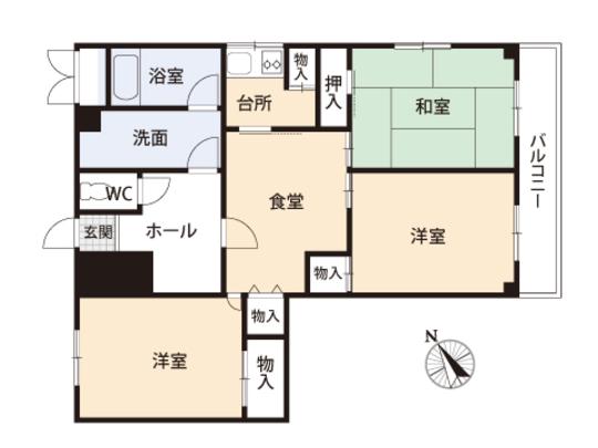 Floor plan. 3DK, Price 9.8 million yen, Occupied area 58.42 sq m floor plan
