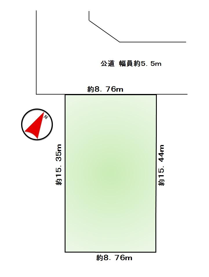 Compartment figure. Land price 8.8 million yen, Terrain with depth in land area 135 sq m north-south. It is easy to incorporate per yang. 