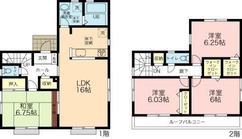 Floor plan. 17.8 million yen, 4LDK, Land area 123.43 sq m , Building area 98.95 sq m