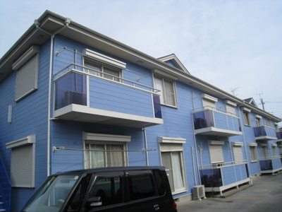 Building appearance. Blue refreshing appearance