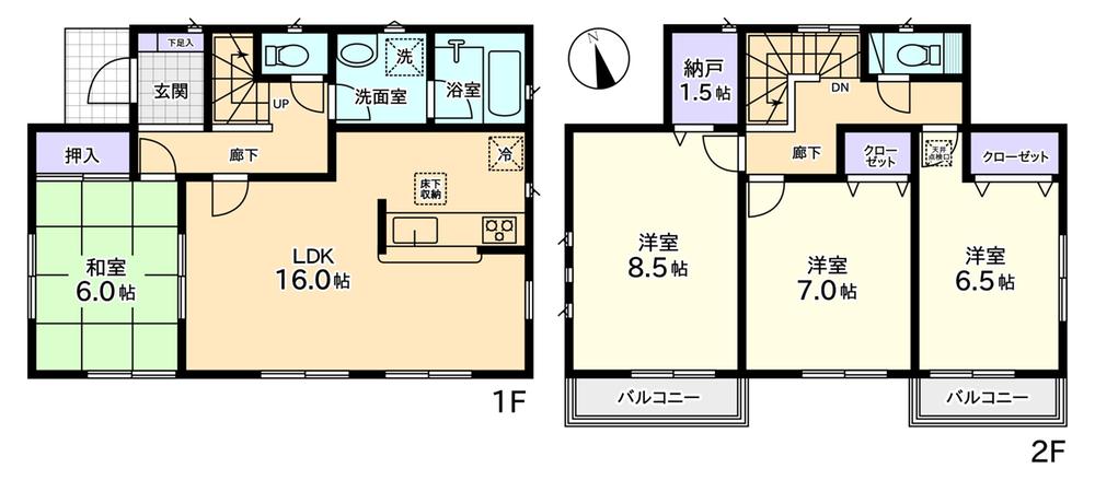 Floor plan. (3 Building), Price 22,800,000 yen, 4LDK+S, Land area 145.26 sq m , Building area 102.87 sq m