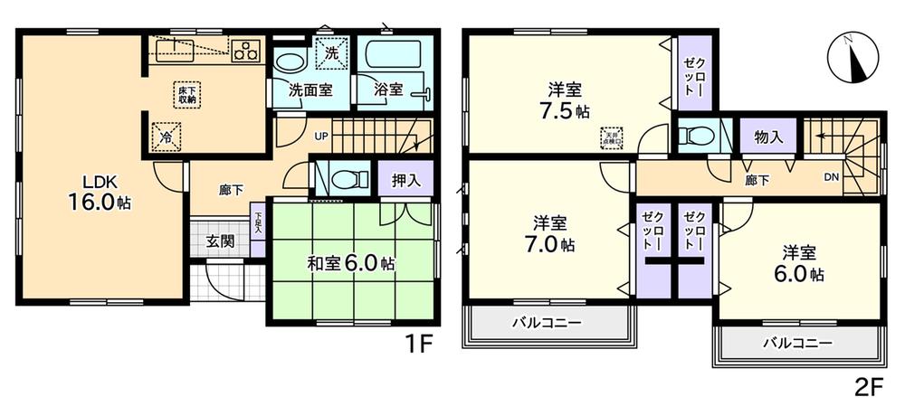 Floor plan. (4 Building), Price 21,800,000 yen, 4LDK, Land area 146.3 sq m , Building area 100.03 sq m