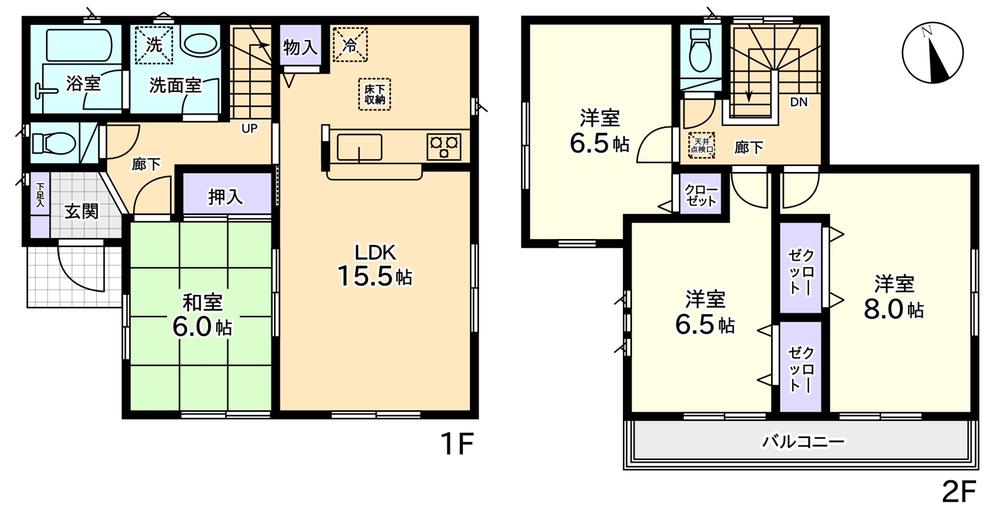 Floor plan. (6 Building), Price 21,800,000 yen, 4LDK, Land area 211.18 sq m , Building area 97.2 sq m