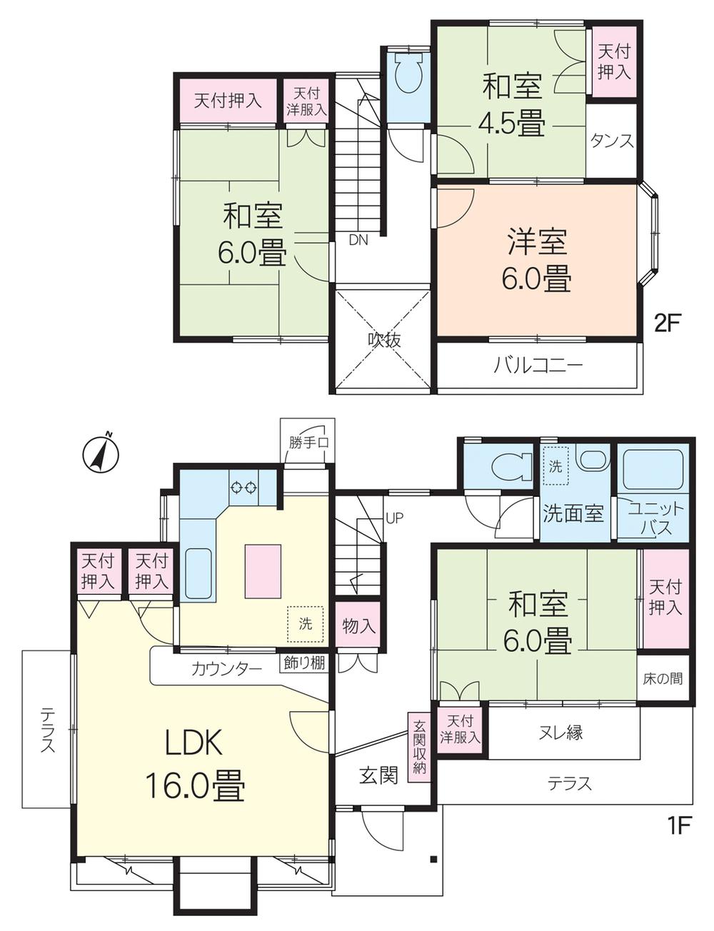 Floor plan. 9.3 million yen, 4LDK, Land area 206.38 sq m , Building area 101.64 sq m
