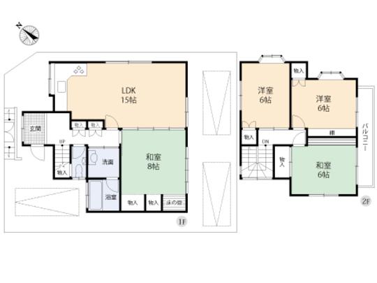 Floor plan. 13.8 million yen, 4LDK, Land area 141.62 sq m , Building area 101.02 sq m floor plan