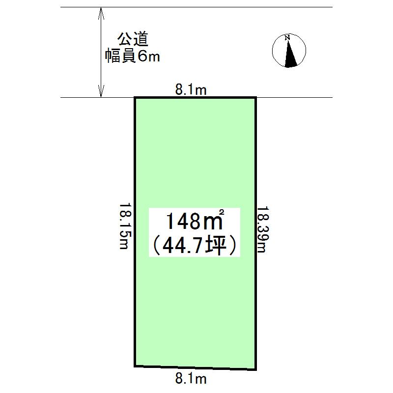Compartment figure. Land price 9.6 million yen, Land area 148 sq m