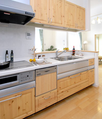 Other Equipment. Equipped with easy a dishwasher also clean up. Quiet sink or your easy-care glass top stove, Faucet integrated water purifier, Out simple slide storage, bottle ・ Such as a convenient floor housed in the housing of the cans, Housewives glad feature enhancement (same specifications ※ Fixtures, etc. are not included in the price)