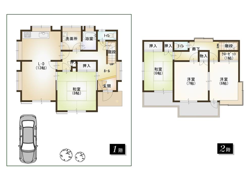 Floor plan. 9.8 million yen, 4LDK, Land area 137.73 sq m , Building area 101.43 sq m