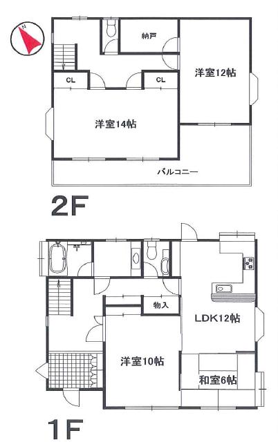 Floor plan. 16.8 million yen, 4LDK + S (storeroom), Land area 756.13 sq m , Building area 145.73 sq m