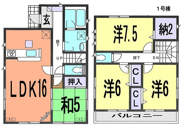 Floor plan. (1 Building), Price 23.8 million yen, 4LDK, Land area 118.07 sq m , Building area 96.39 sq m