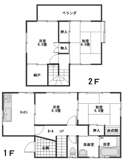 Floor plan. 6.8 million yen, 4DK, Land area 262.43 sq m , Building area 80.73 sq m