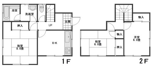 Floor plan. 6.8 million yen, 3DK, Land area 324.02 sq m , Building area 70.38 sq m