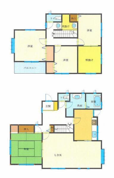 Floor plan. 18 million yen, 3LDK, Land area 193.81 sq m , Building area 113.44 sq m