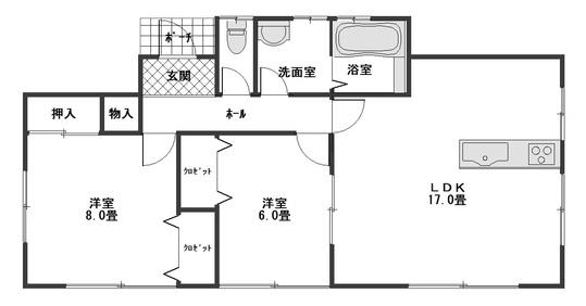 Floor plan. 12.8 million yen, 2LDK, Land area 316.72 sq m , Building area 71.21 sq m