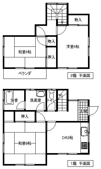 Floor plan. 6.8 million yen, 3DK, Land area 324.02 sq m , Building area 70.38 sq m