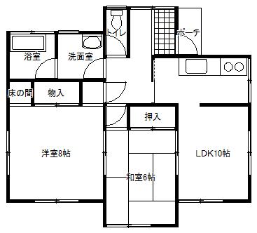Floor plan. 4.8 million yen, 2LDK, Land area 335.36 sq m , Building area 60.45 sq m