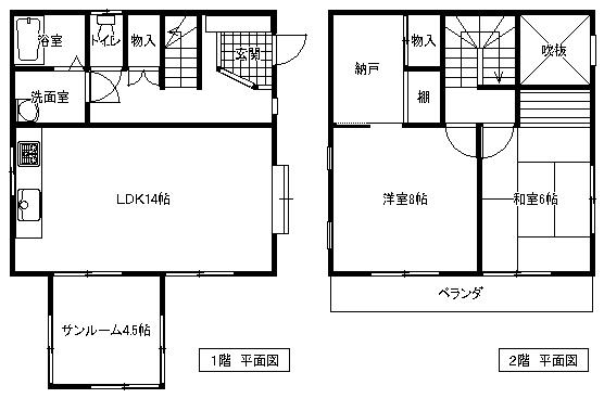 Floor plan. 7.5 million yen, 2LDK + S (storeroom), Land area 153.76 sq m , Building area 84.82 sq m