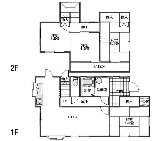 Floor plan. 8.8 million yen, 4LDK, Land area 211.5 sq m , Building area 85.91 sq m