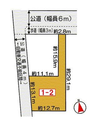 Compartment figure. Land area / 220.04 sq m  ※ Alley-like portion area of ​​approximately 44.6 sq m including