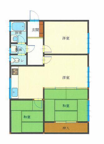 Floor plan. 4.5 million yen, 4DK, Land area 136 sq m , Building area 57.96 sq m