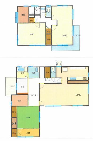 Floor plan. 14.8 million yen, 4LDK+S, Land area 330.44 sq m , Building area 151.24 sq m