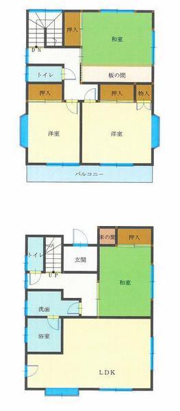 Floor plan. 6,980,000 yen, 4LDK, Land area 153.12 sq m , Building area 98.95 sq m