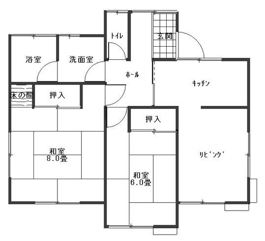 Floor plan. 4.8 million yen, 3DK, Land area 335.36 sq m , Building area 60.45 sq m