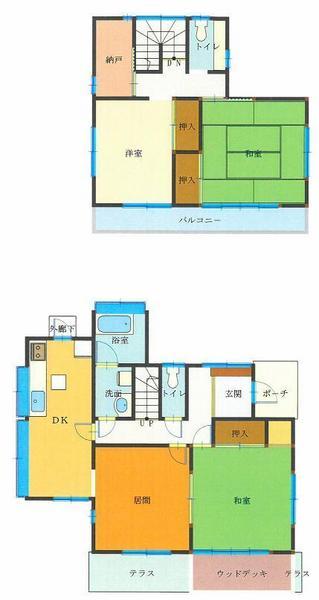Floor plan. 8.8 million yen, 3LDK+S, Land area 198.4 sq m , Building area 98.54 sq m