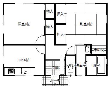 Floor plan. 15.8 million yen, 2DK, Land area 229.47 sq m , Building area 57.96 sq m