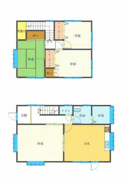 Floor plan. 5.8 million yen, 4DK, Land area 209.58 sq m , Building area 87.77 sq m