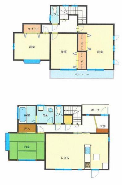 Floor plan. 14.9 million yen, 4LDK, Land area 180.39 sq m , Building area 105.14 sq m