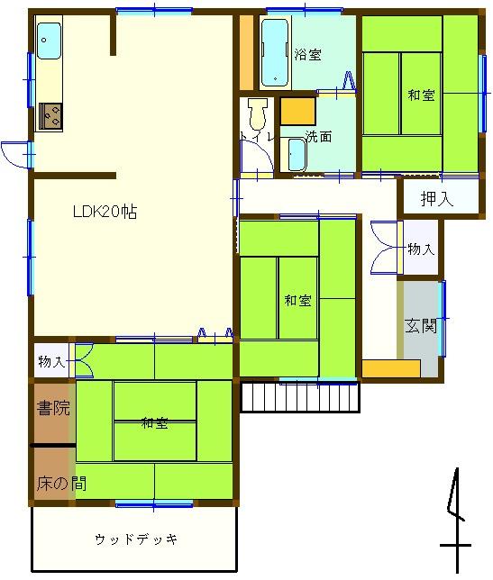 Floor plan. 9.8 million yen, 3LDK, Land area 170.11 sq m , Building area 91.09 sq m