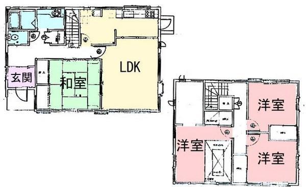 Floor plan. 9.8 million yen, 5LDK+S, Land area 202.59 sq m , Building area 131.98 sq m