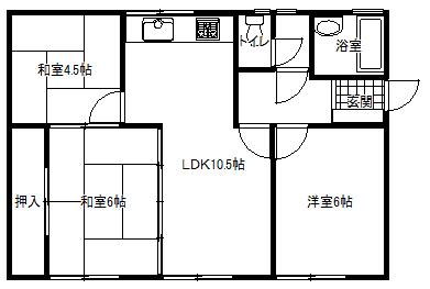 Floor plan. 4.5 million yen, 3LDK, Land area 136 sq m , Building area 57.96 sq m