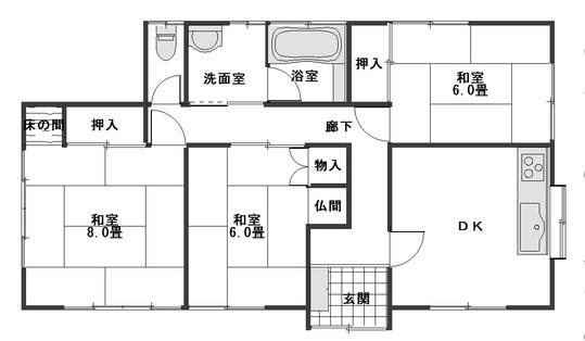 Floor plan. 12.8 million yen, 3DK, Land area 717.35 sq m , Building area 71.21 sq m