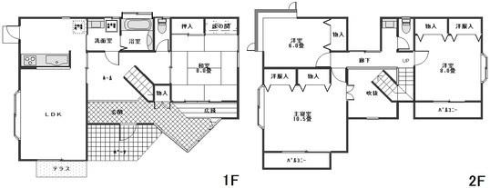 Floor plan. 8.9 million yen, 4LDK, Land area 283.83 sq m , Building area 134.97 sq m