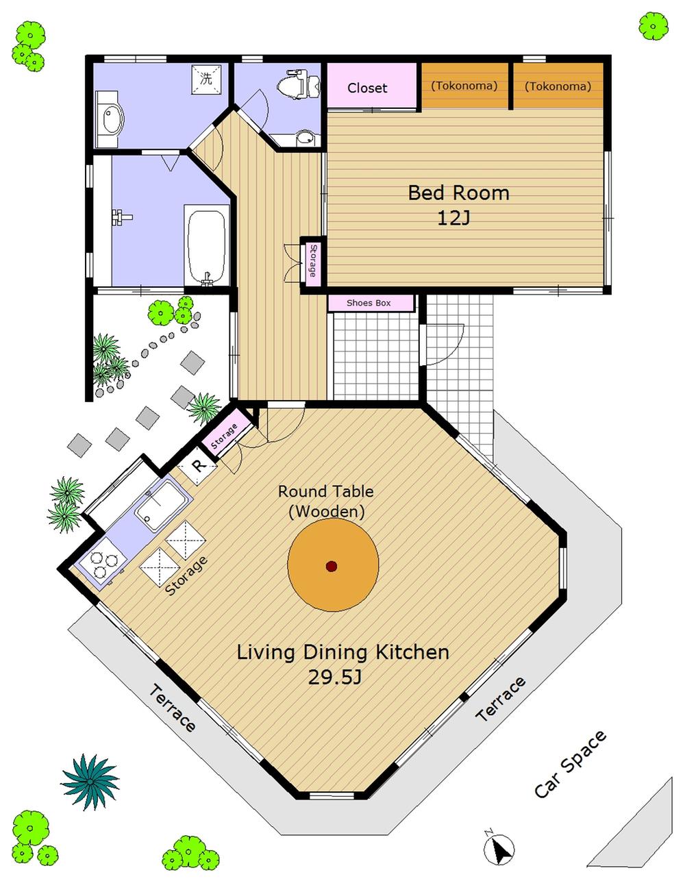 Floor plan. 15 million yen, 1LDK, Land area 255.22 sq m , Building area 102.6 sq m