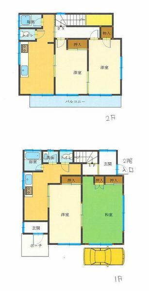 Floor plan. 8.5 million yen, 4DK, Land area 694.21 sq m , Building area 90.66 sq m
