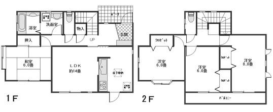 Floor plan. 14.9 million yen, 4LDK, Land area 180.39 sq m , Building area 105.14 sq m