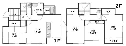 Floor plan. 7,980,000 yen, 4LDK, Land area 132.25 sq m , Building area 89.84 sq m