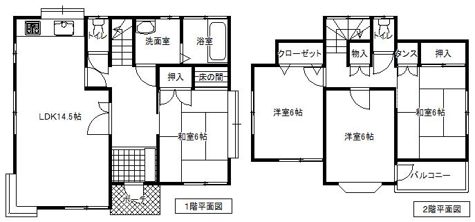 Floor plan. 6.5 million yen, 4LDK, Land area 195.82 sq m , Building area 96.88 sq m