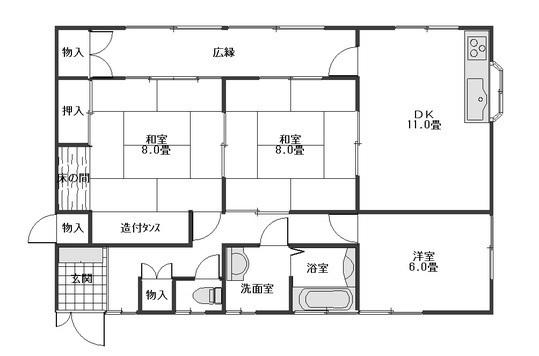 Floor plan. 8.9 million yen, 3DK, Land area 298.1 sq m , Building area 91.5 sq m